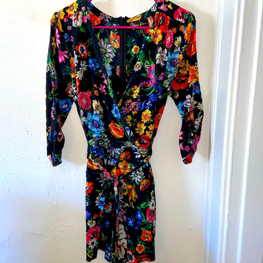 Floral silk romper